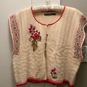 Gudrun Sjoden sweater in off white XL. Embroidered